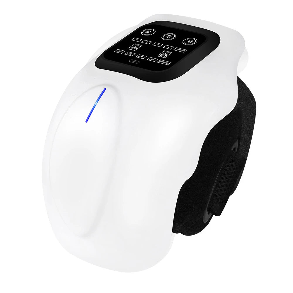 Electric Knee Massager Wireless Portable Heated Knee Brace with Red Light Therapy Adjustable 4 Vibration Modes for Knee and Shoulder